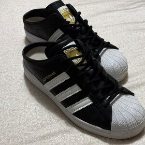 Adidas Superstar Black and White  Mule Shoes